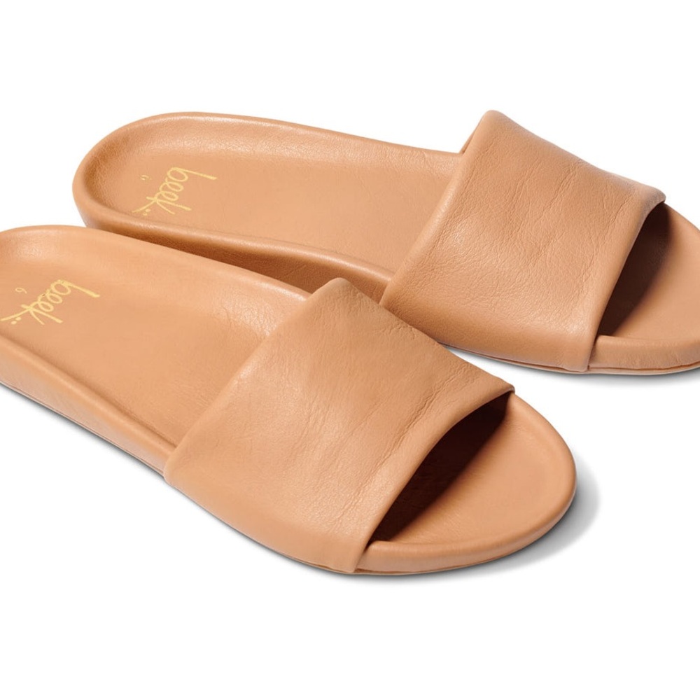 Beek tan new Leather Slide Sandals